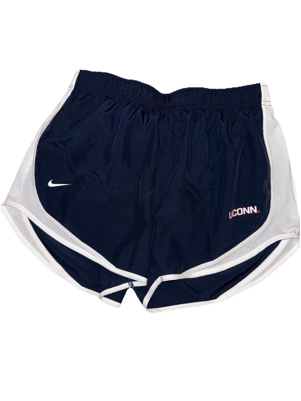 Nike drifit womens UConn Huskies active Shorts Navy/White waxy Sz M NEW $40